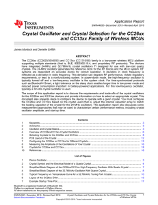 Crystal Oscillator and Crystal Selection for the