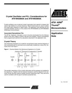 Crystal Oscillator and PLL Considerations for AT91M42800A