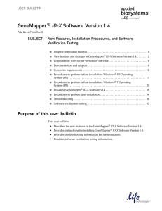 GeneMapper® ID-X Software Version 1.4 User Bulletin (Pub. no