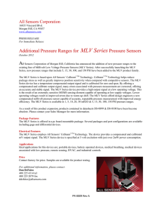 Additional Pressure Ranges for MLV Series Pressure Sensors