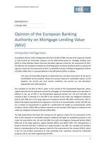 Opinion on Mortgage Lending Value