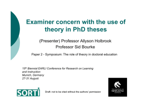 Examiner concern with the use of theory in PhD theses