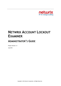 Netwrix Account Lockout Examiner Administrator`s Guide