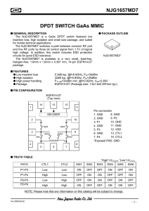 NJG1657MD7 DPDT SWITCH GaAs MMIC