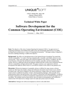 Software Development for the Common Operating Environment (COE)