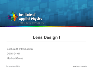 LDI16_Lens design I 0 Introduction