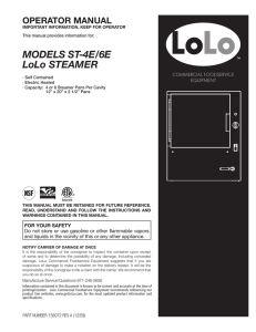 MODELS ST-4E/6E LoLo STEAMER