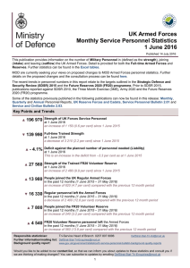 UK armed forces monthly service personnel statistics: 1