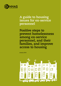 A guide to housing issues for ex-service personnel Positive steps to