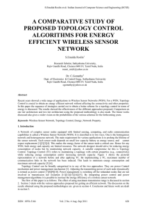 a comparative study of proposed topology control algorithms for