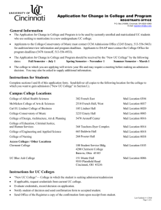 Application for Change in College and Program General Information