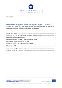 Guidelines on good pharmacovigilance practices (GVP)