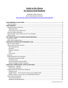 Guide to the Library for Science Grad Students