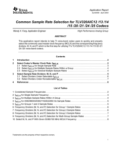 Common Sample Rate Selection For