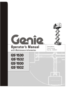 Operator`s Manual - Genie Industries