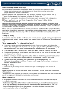 Application to vote by proxy at a particular election or referendum