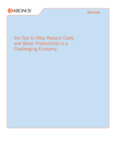 Six Tips to Help Reduce Costs and Boost Productivity in a