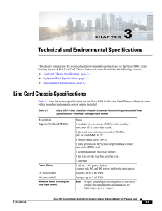 Technical and Environmental Specifications