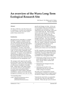 An overview of the Warra Long-Term Ecological Research Site