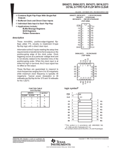 Octal D-Type Flip-Flop With Clear--SN54273