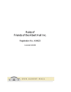Rules of Friends of the Albert Hall Inc.