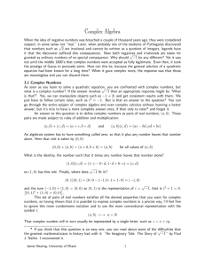 Complex Algebra - University of Miami