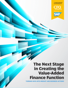 The Next Stage in Creating the Value-Added Finance