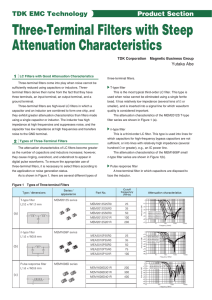 Three-Terminal Filters with Steep Attenuation Characteristics