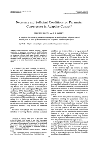 Necessary and Sufficient Conditions for Parameter Convergence in