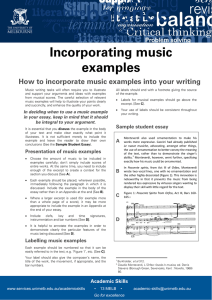 Incorporating music examples How to incorporate music examples