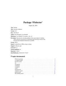 Package `FSelector`