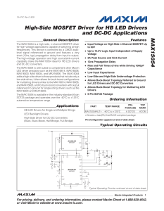 High-Side MOSFET Driver for HB LED Drivers and DC-DC