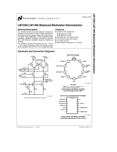 LM1596/LM1496 Balanced Modulator-Demodulator