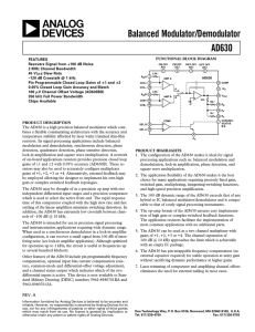 Balanced Modulator/Demodulator AD630