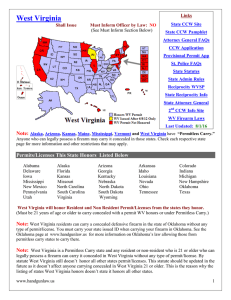 West Virginia - Handgunlaw.us