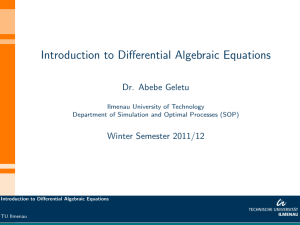 Introduction to Differential Algebraic Equations