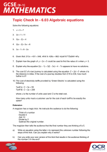 Topic Check In 6.03 - Algebraic equations
