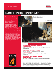 Surface Tension Transfer STT Waveform Control