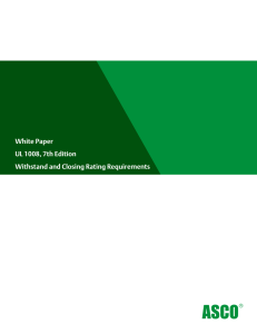 White Paper UL 1008, 7th Edition Withstand and Closing Rating