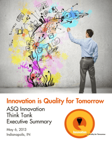 Innovation is Quality for Tomorrow