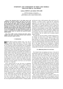 OVERVIEW AND COMPARISON OF IRON LOSS MODELS FOR