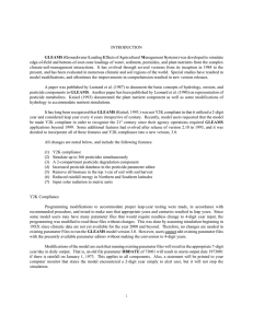 INTRODUCTION GLEAMS (Groundwater Loading Effects of