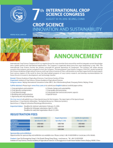 announcement - 7th International Crop Science Congress