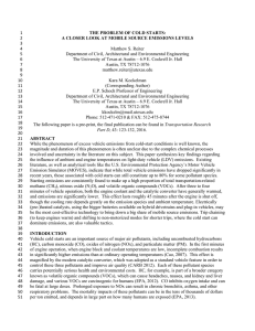 THE PROBLEM OF COLD STARTS