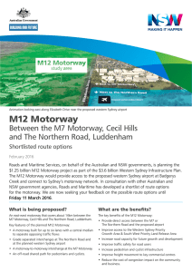 M12 Motorway - Roads and Maritime Services