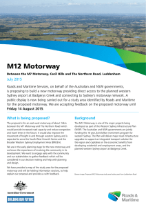 M12 Motorway community update - July 2015