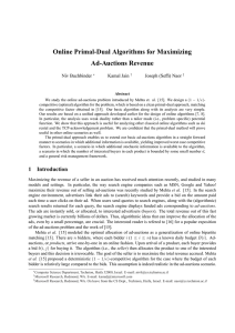Online Primal-Dual Algorithms for Maximizing Ad