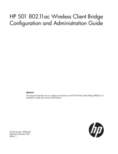 HP 501 802.11ac Wireless Client Bridge Configuration and