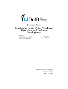 Maximum Power Point Tracking: Algorithm and Software Development