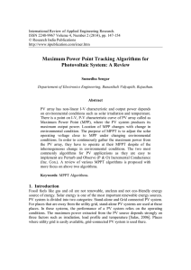 Maximum Power Point Tracking Algorithms for Photovoltaic System